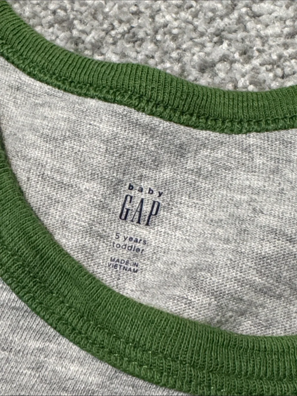 GAP Gray Tank Top with Green Trim and Raccoon Graphic